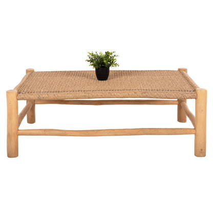 Coffee Table Londer Hm5985 Teak Wood-synthetic Rattan-natural 119x79.5x41hm.