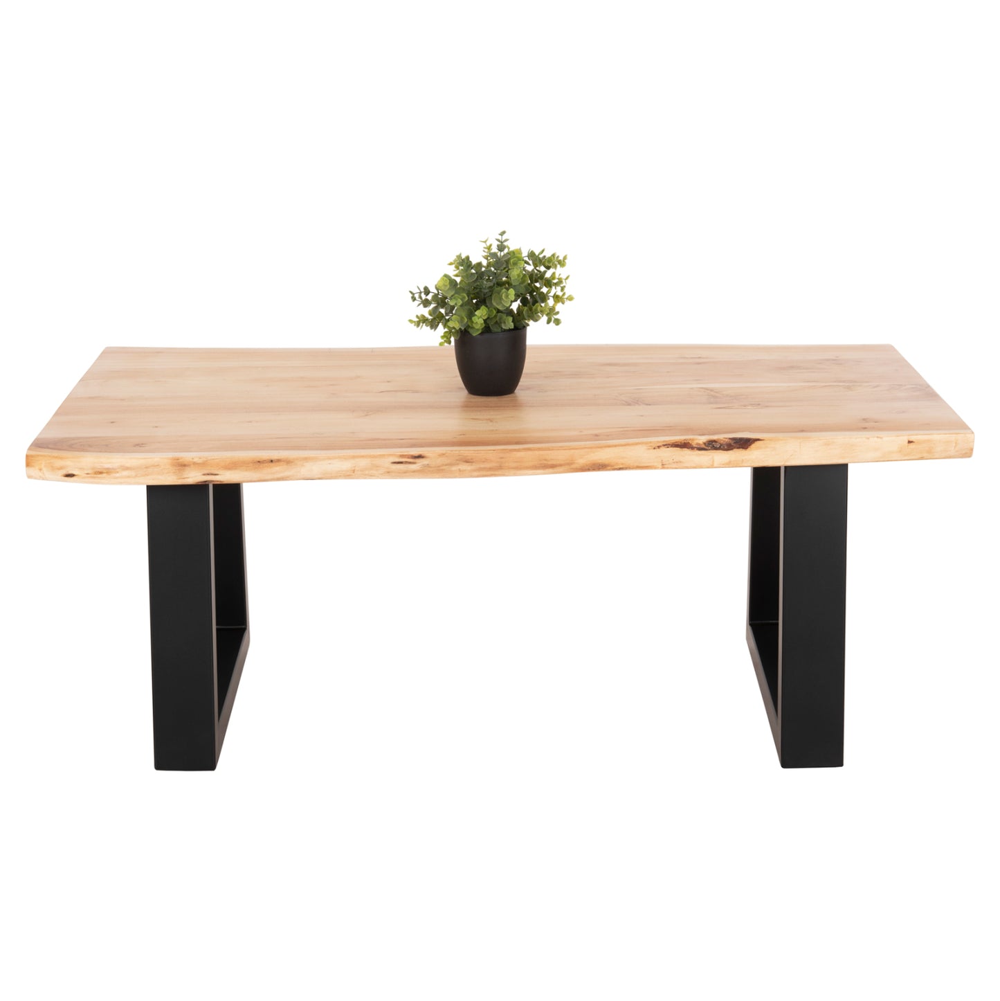 Coffee Table Montana Hm8166.21 Top Thickness 4cm.acacia Wood In Light Natural Color 115x63x40hcm.