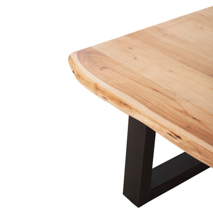 Coffee Table Montana Hm8166.21 Top Thickness 4cm.acacia Wood In Light Natural Color 115x63x40hcm.
