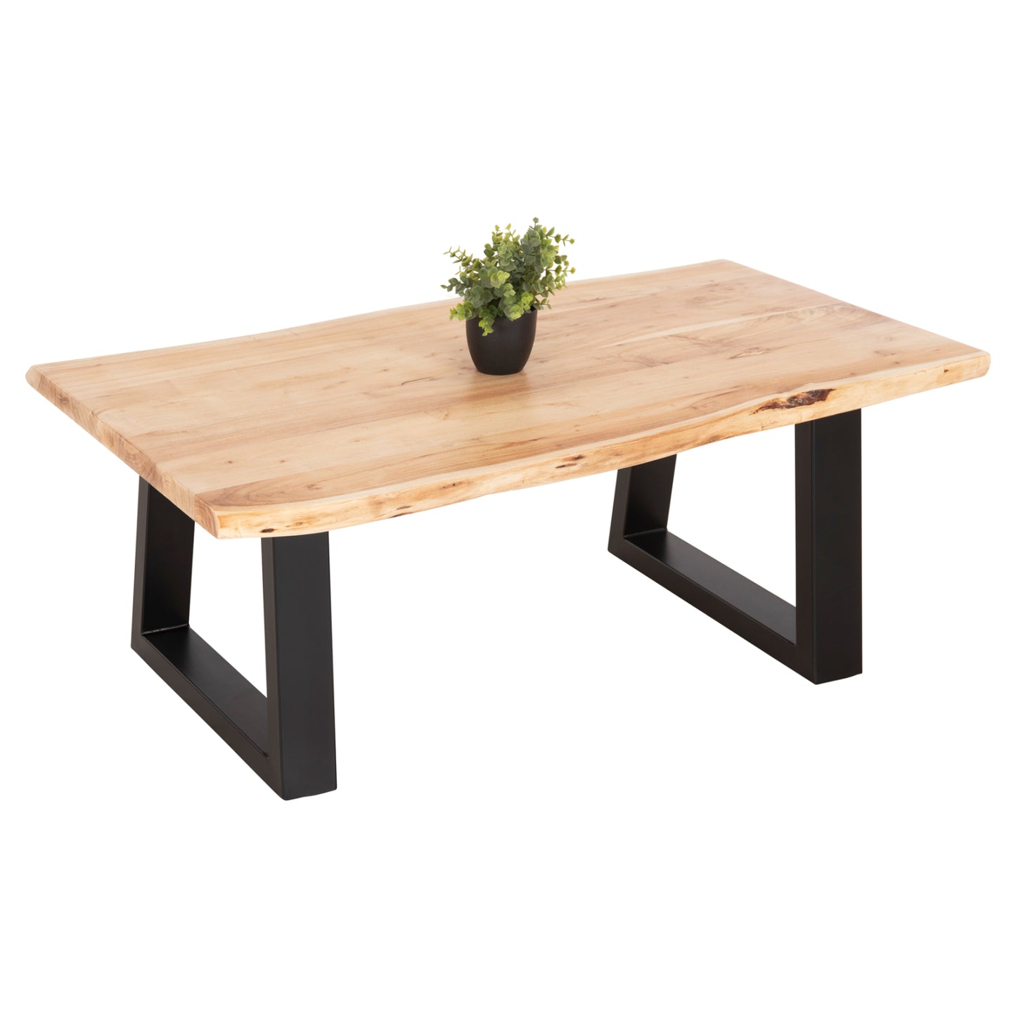 Coffee Table Montana Hm8166.21 Top Thickness 4cm.acacia Wood In Light Natural Color 115x63x40hcm.