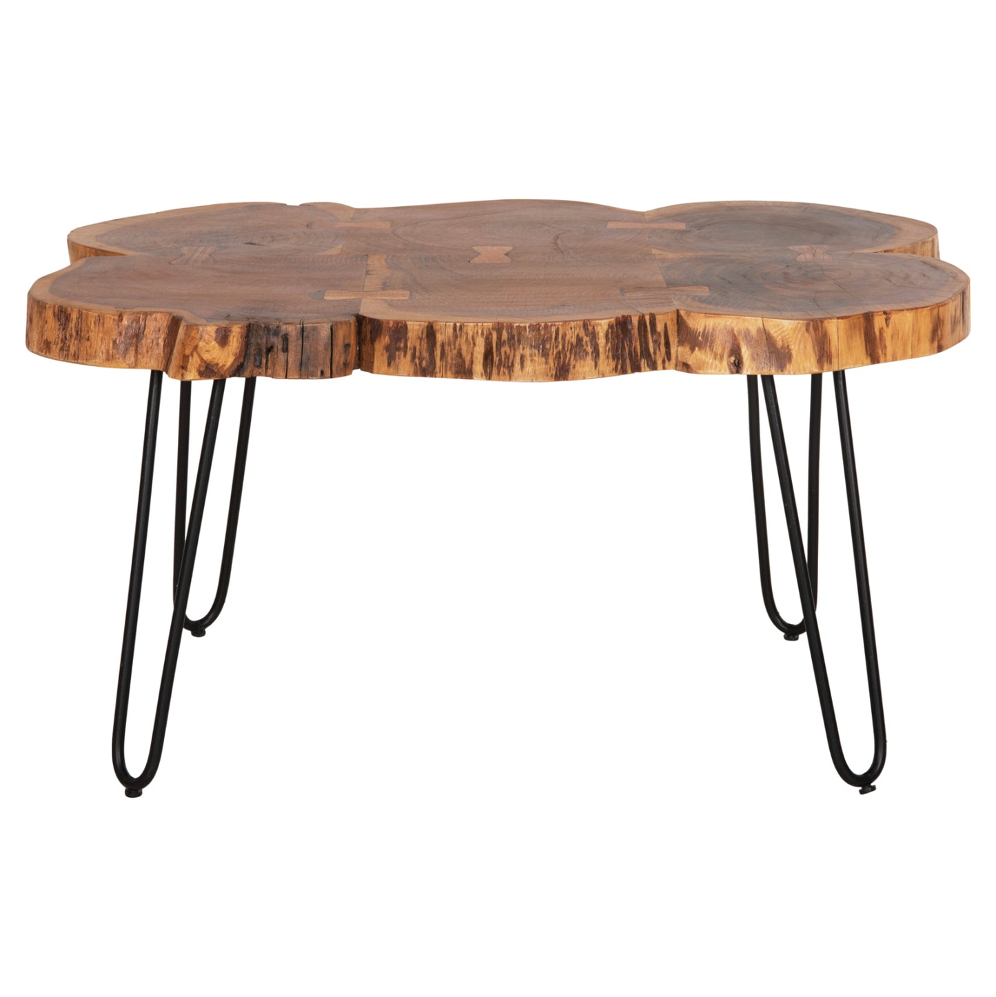 Coffee Table Oslo Hm8205.11 Solid Acacia-metal Legs 89x58x47Ηcm