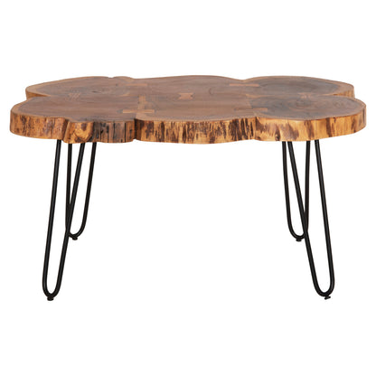 Coffee Table Oslo Hm8205.11 Solid Acacia-metal Legs 89x58x47Ηcm