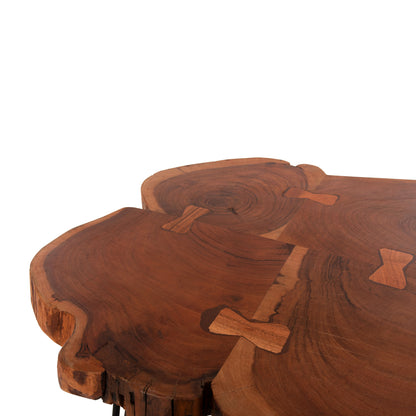 Coffee Table Oslo Hm8205.11 Solid Acacia-metal Legs 89x58x47Ηcm