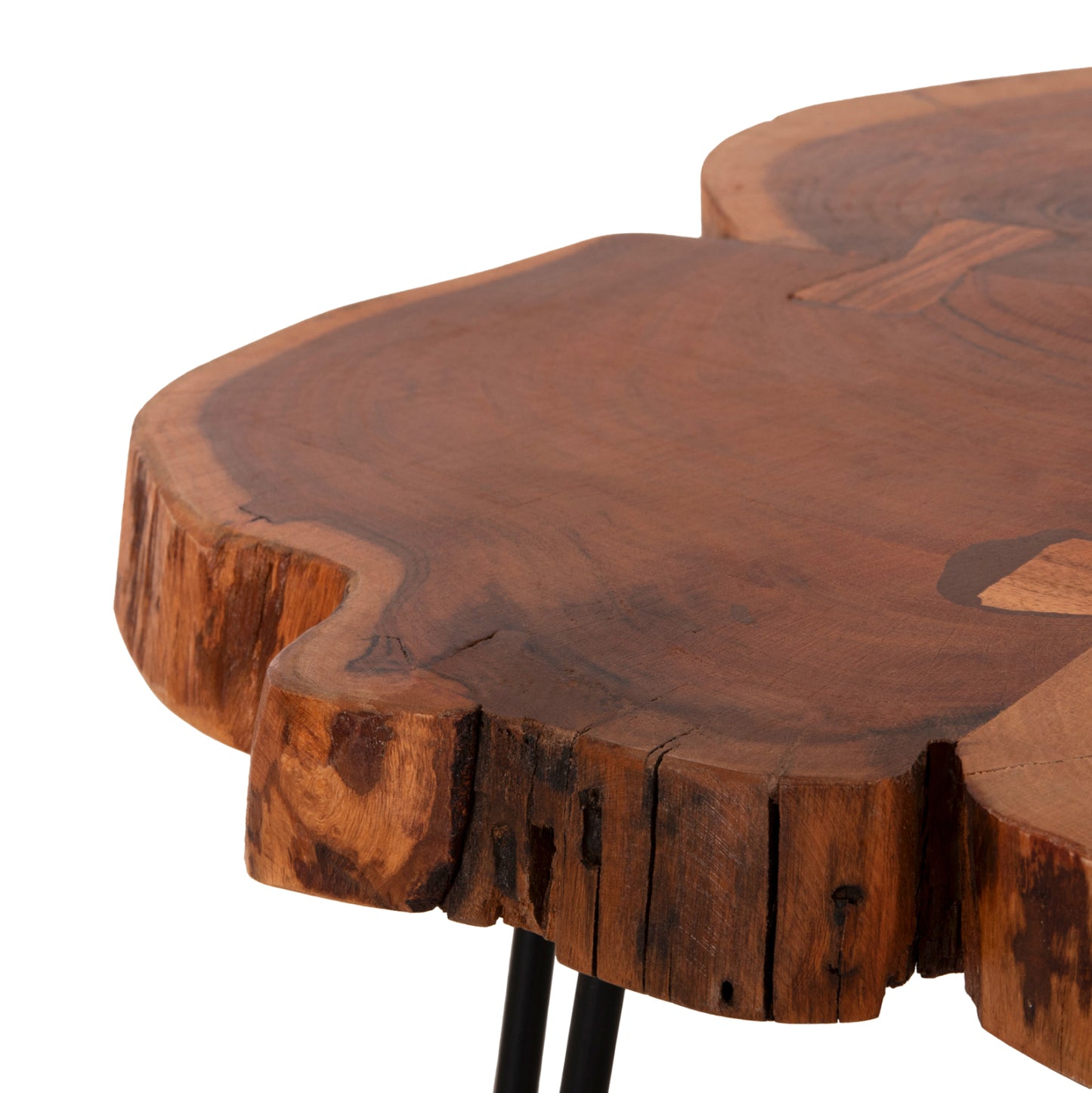 Coffee Table Oslo Hm8205.11 Solid Acacia-metal Legs 89x58x47Ηcm