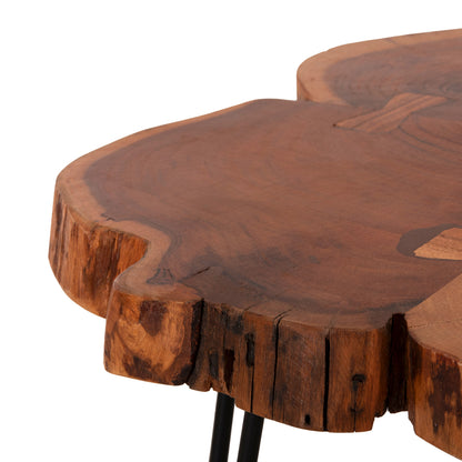 Coffee Table Oslo Hm8205.11 Solid Acacia-metal Legs 89x58x47Ηcm