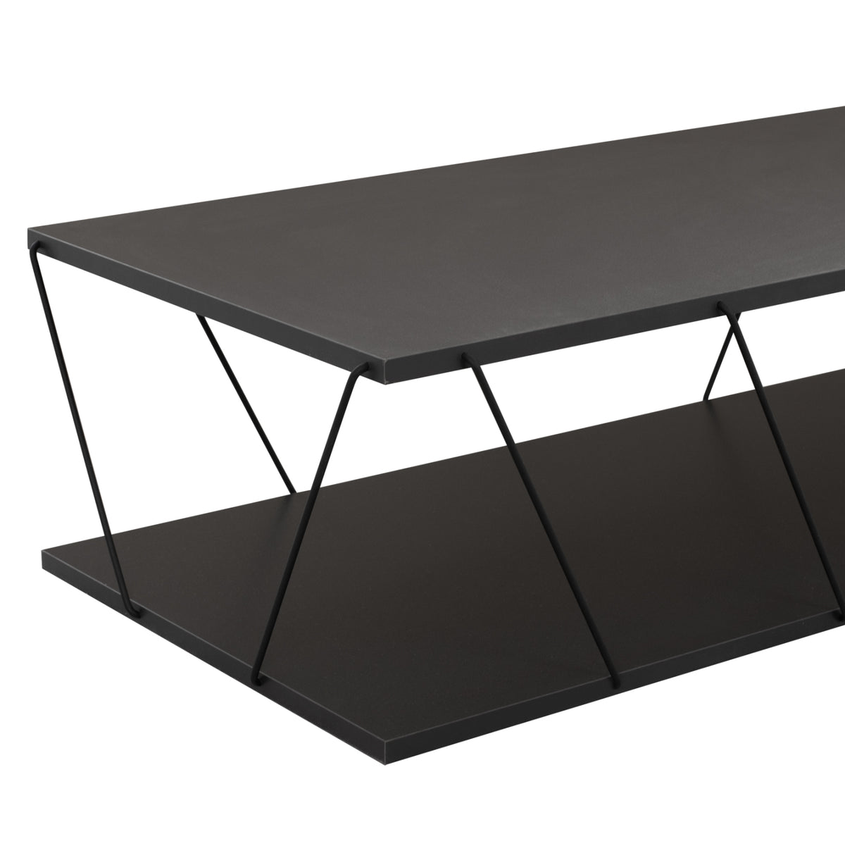 Coffee Table Trenton In Charcoal Grey&black Hm8927.02 120Χ50Χ30h