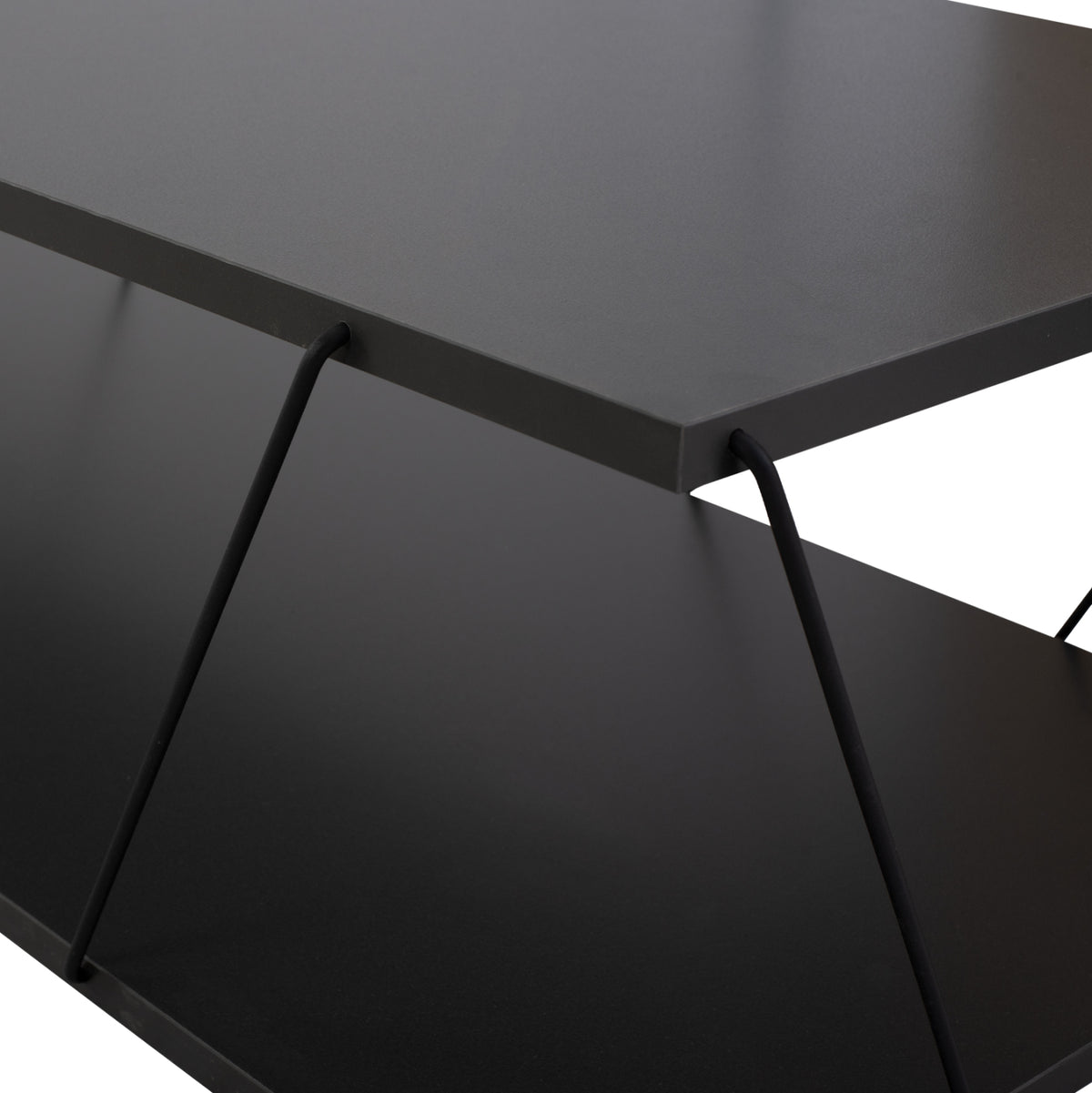 Coffee Table Trenton In Charcoal Grey&black Hm8927.02 120Χ50Χ30h