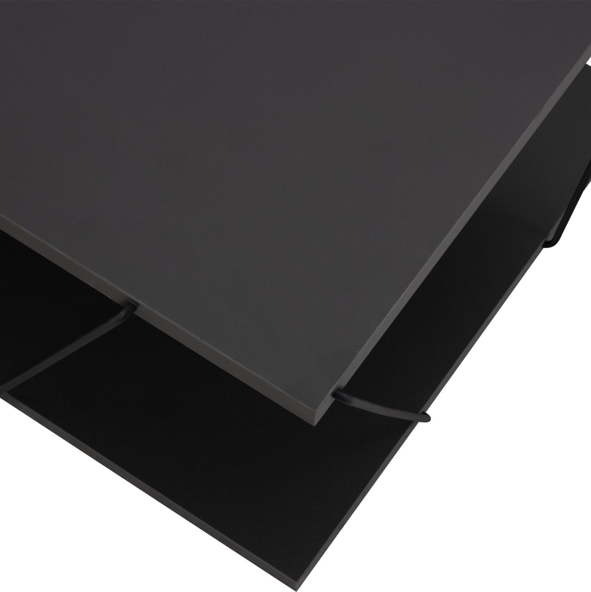Coffee Table Trenton In Charcoal Grey&black Hm8927.02 120Χ50Χ30h