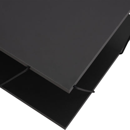 Coffee Table Trenton In Charcoal Grey&black Hm8927.02 120Χ50Χ30h