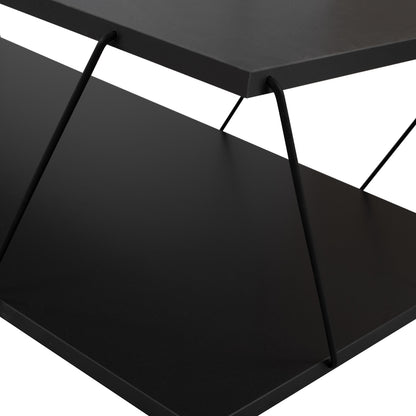 Coffee Table Trenton In Charcoal Grey&black Hm8927.02 120Χ50Χ30h