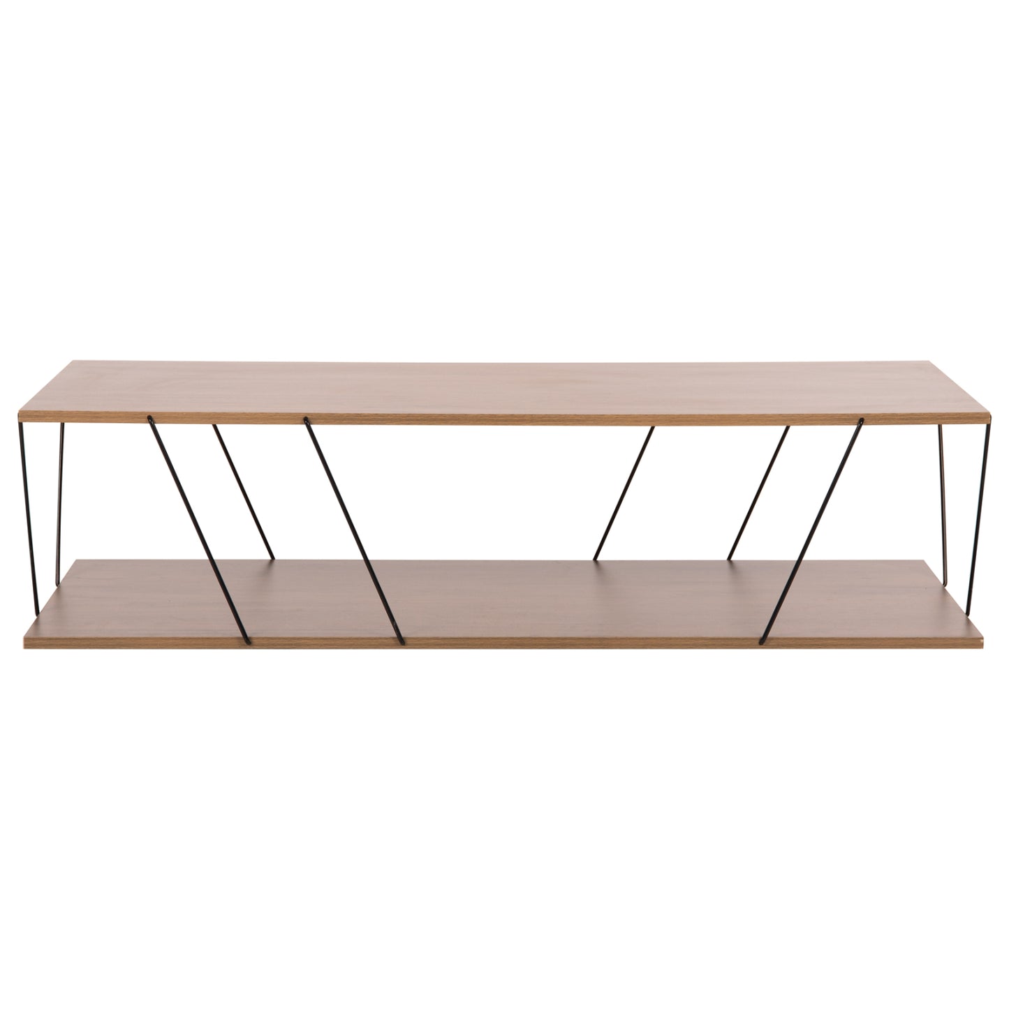 Coffee Table Tars Hm8927.12 Walnut Melamine-black Metal Rods 120Χ50Χ30hcm.