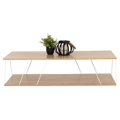 Coffee Table Tars Hm8927.14 Sonoma Melamine-white Metal Rods 120Χ50Χ30hcm.