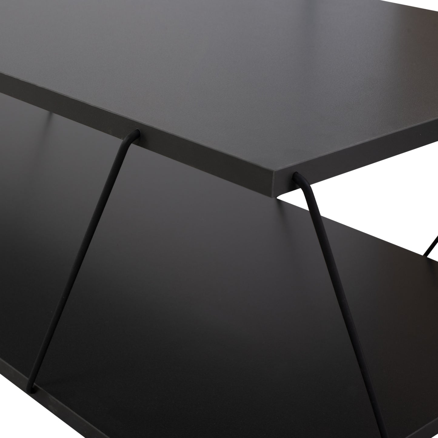 Coffee Table Tars Hm8927.20 Grey Melamine-black Metal Rods 120Χ50Χ30hcm.