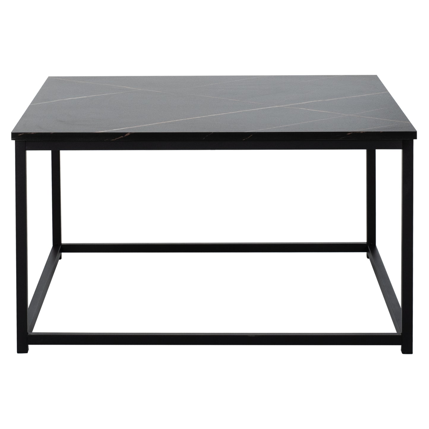 Coffee Table Braylen Hm8942.13 Square With Melamine Black Marble Look 75x75x43hcm.