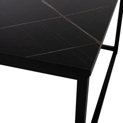 Coffee Table Braylen Hm8942.13 Square With Melamine Black Marble Look 75x75x43hcm.