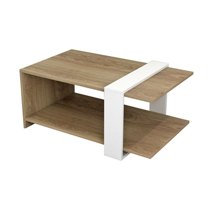 Coffee Table Wilma Hm8950.11 Melamine In Natural-white 80Χ50Χ35hcm.