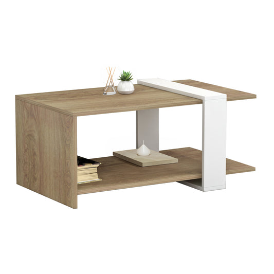 Coffee Table Wilma Hm8950.11 Melamine In Natural-white 80Χ50Χ35hcm.