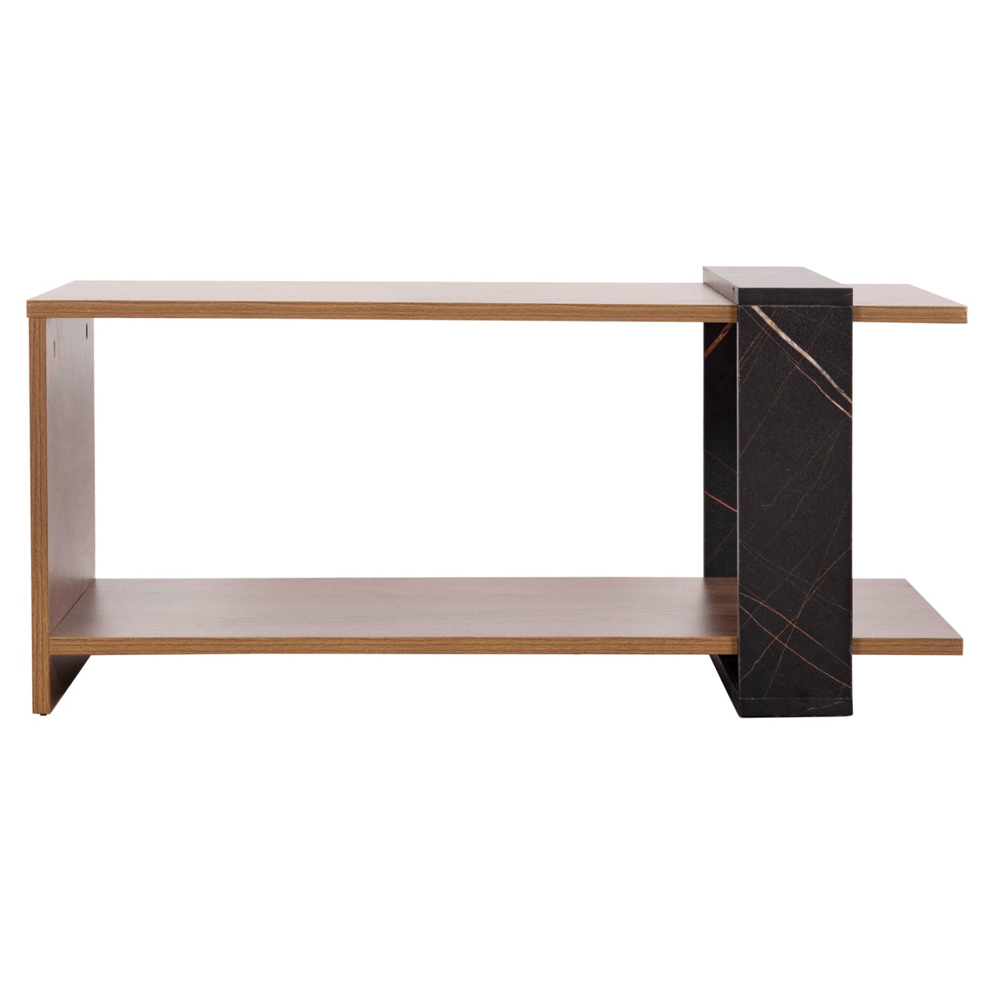 Coffee Table Wilma Hm8950.12 Melamine In Natural-black Marble 80Χ50Χ35hcm.