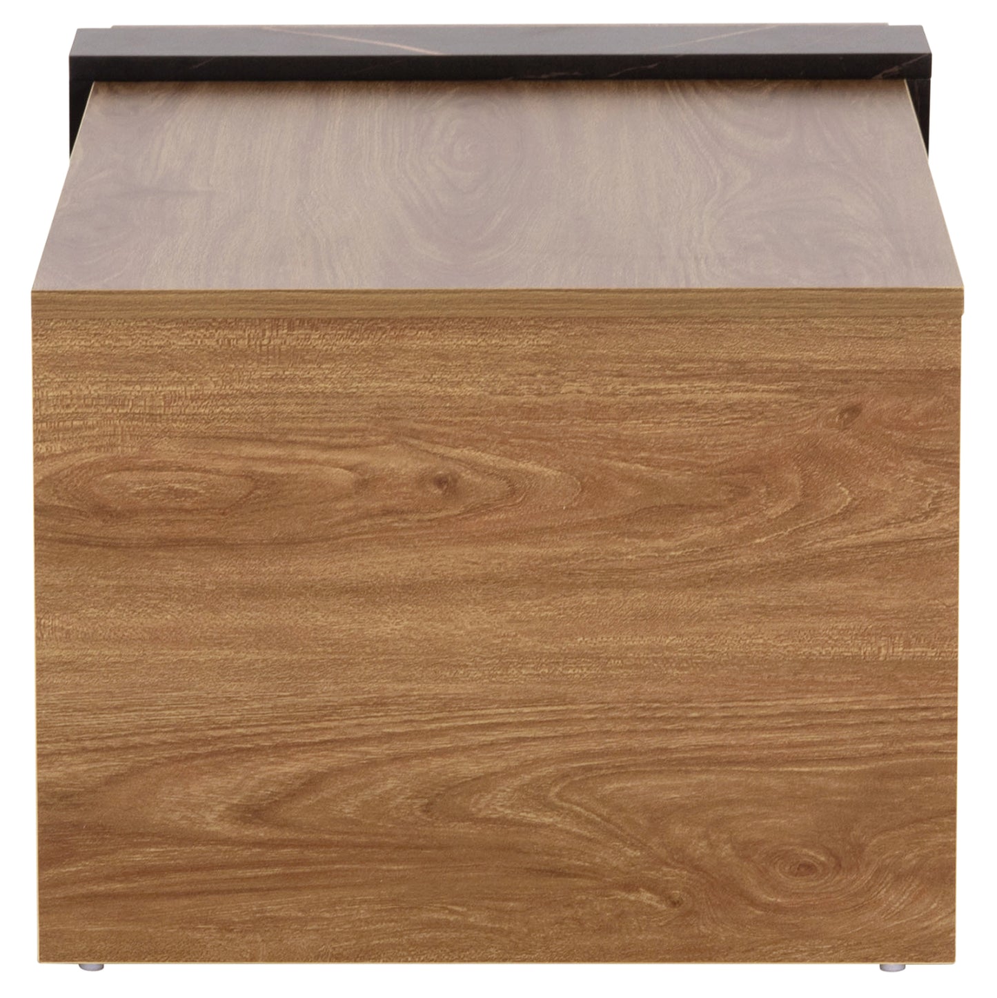 Coffee Table Wilma Hm8950.12 Melamine In Natural-black Marble 80Χ50Χ35hcm.