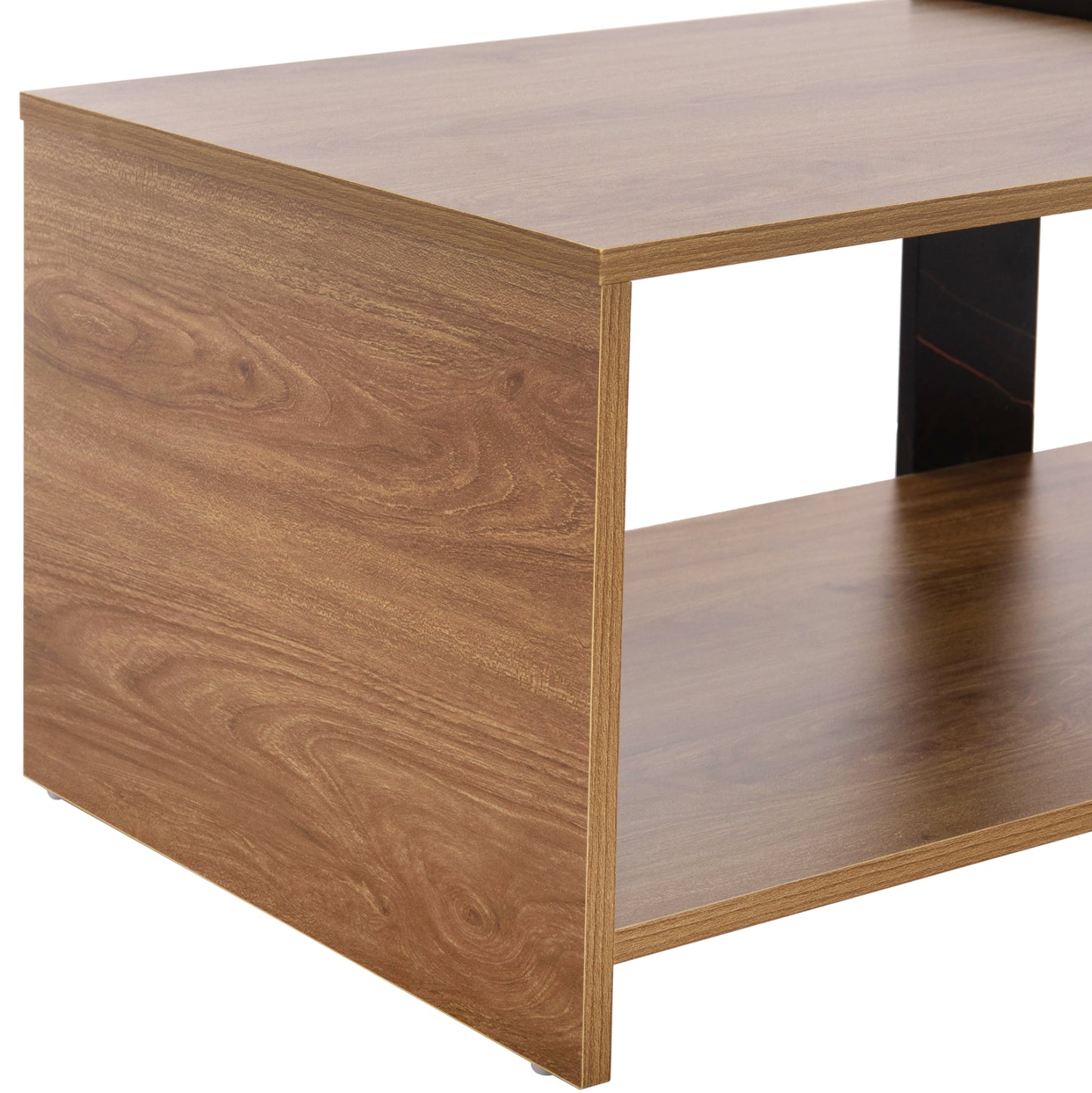 Coffee Table Wilma Hm8950.12 Melamine In Natural-black Marble 80Χ50Χ35hcm.