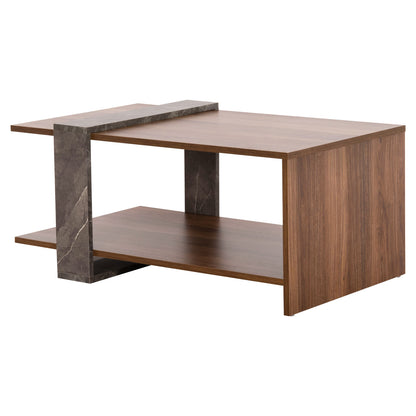 Coffee Table Wilma Hm8950.13 Melamine In Natural-greyish Stone Texture 80Χ50Χ35hcm.