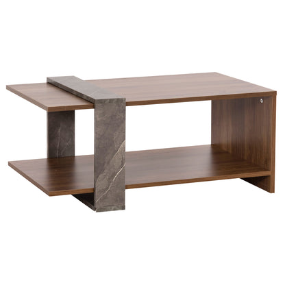 Coffee Table Wilma Hm8950.13 Melamine In Natural-greyish Stone Texture 80Χ50Χ35hcm.