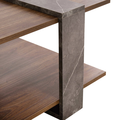 Coffee Table Wilma Hm8950.13 Melamine In Natural-greyish Stone Texture 80Χ50Χ35hcm.