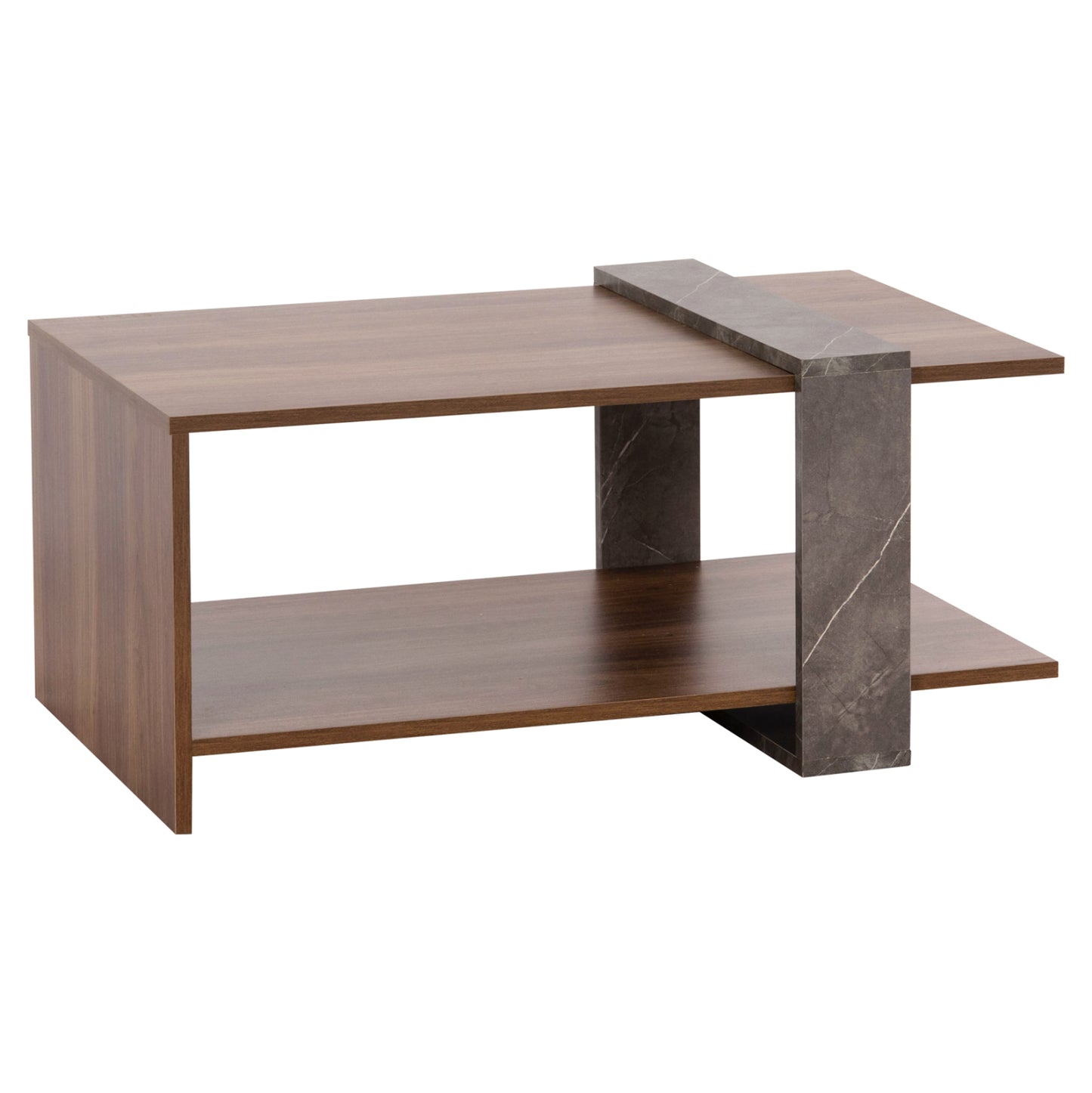 Coffee Table Wilma Hm8950.13 Melamine In Natural-greyish Stone Texture 80Χ50Χ35hcm.