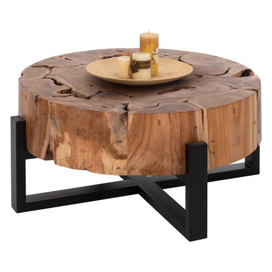 Coffee Table Mobley Hm9352 Round Solid Teak Natural Color Φ80x40h