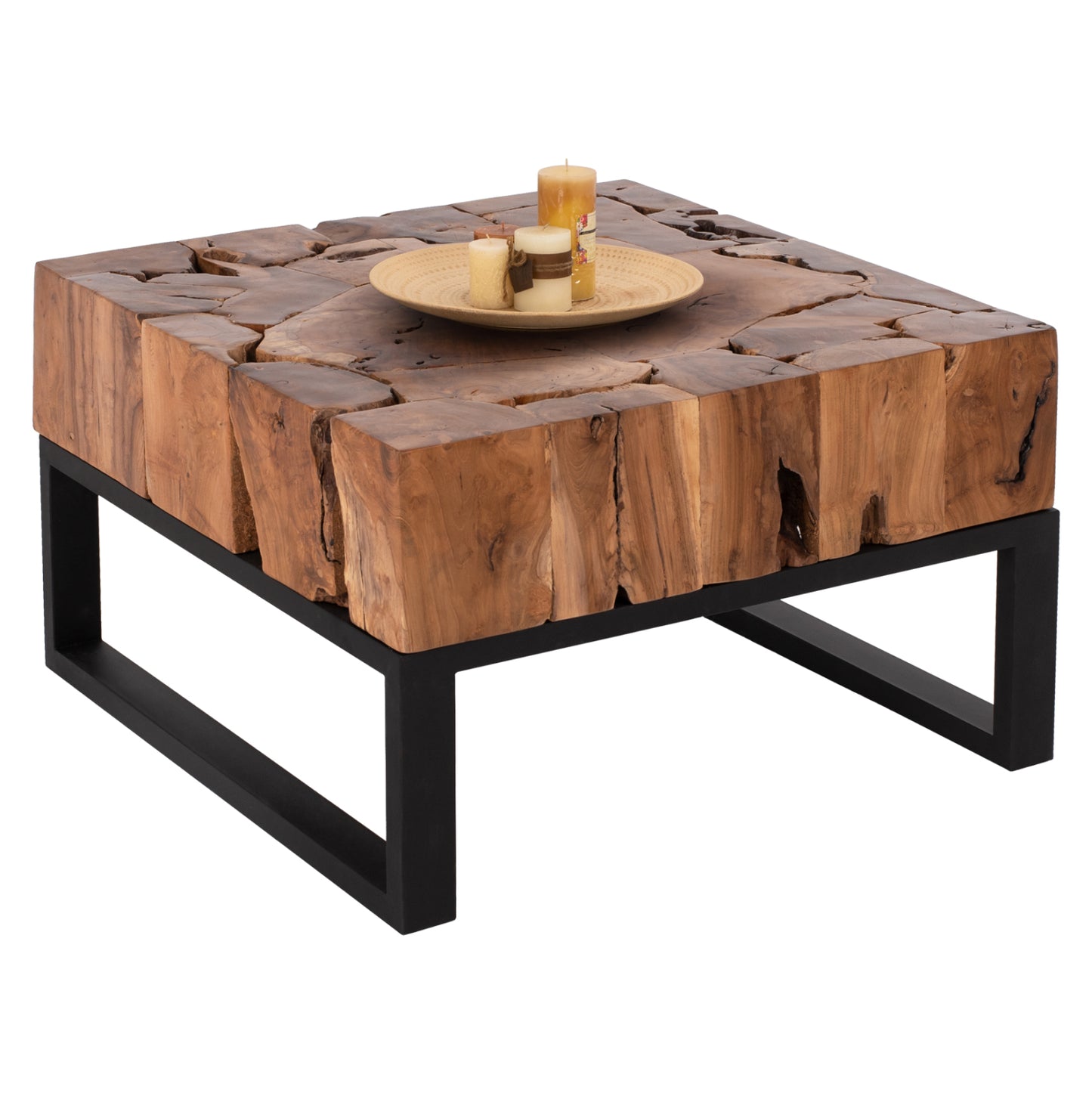 Coffee Table Pien Hm9354 Square Solid Teak Natural Color 80x80x48h