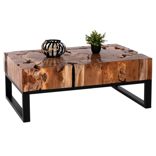 Coffee Table Pien Hm9355 Rectangular Solid Teak Natural 120x70x48h