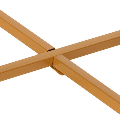 Coffee Table Hm9420.01 Melamine White Marble-gold Metal Legs Φ80x48,5hcm.
