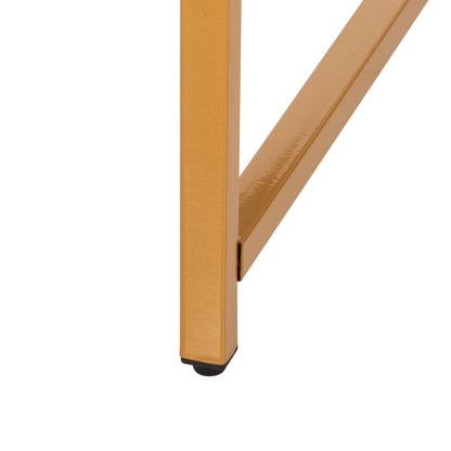 Coffee Table Hm9420.01 Melamine White Marble-gold Metal Legs Φ80x48,5hcm.