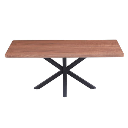 Coffee Table Hm9470.02 Mdf With Walnut Veneer Top-black Metal Base 120x60x45.5hcm.