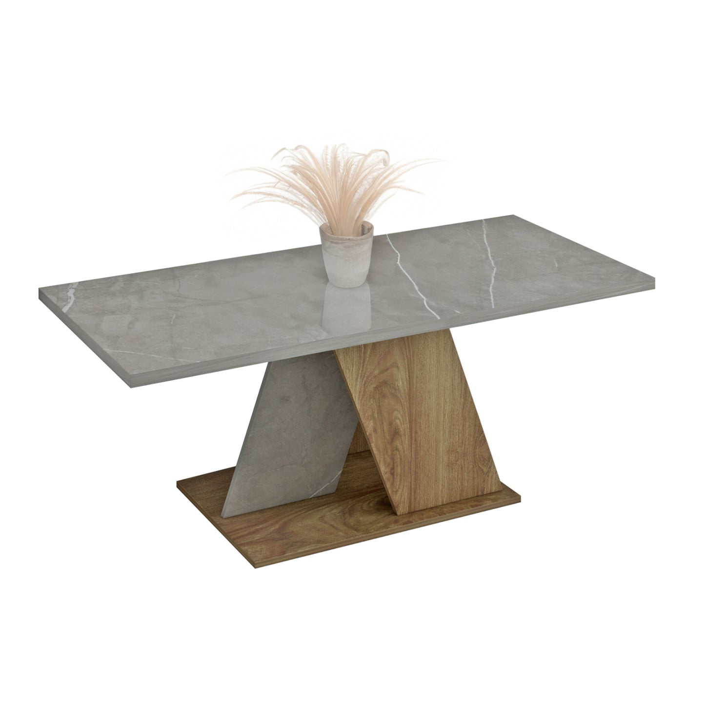 Coffee Table Dile Hm9528.02 Melamine In Stone Texture Greyish-natural 110x55x47hcm.