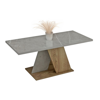 Coffee Table Dile Hm9528.02 Melamine In Stone Texture Greyish-natural 110x55x47hcm.