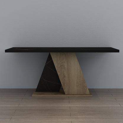 Coffee Table Dile Hm9528.03 Melamine In Natural-black Marble 110x55x47hcm.