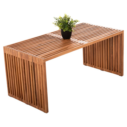 Coffee Table Nya Hm9568 Teak Wood In Natural Color 1piece 100x50x45h Cm.