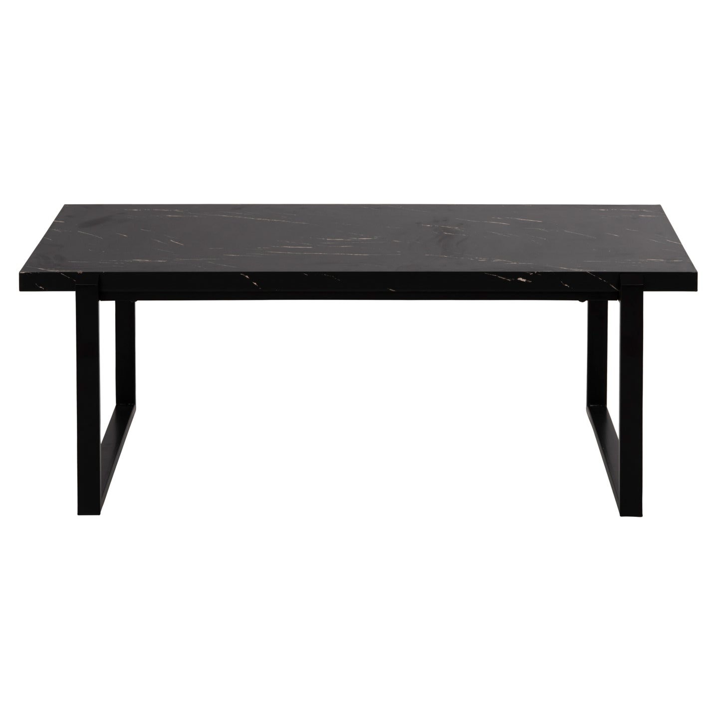 Coffee Table Shaben Hm9585.01 Mdf In Black Marble Tabletop-black Metal Base 120x60x46hcm.