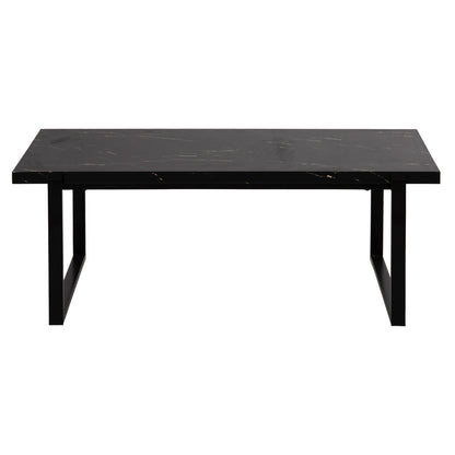 Coffee Table Shaben Hm9585.01 Mdf In Black Marble Tabletop-black Metal Base 120x60x46hcm.