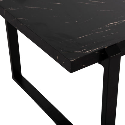 Coffee Table Shaben Hm9585.01 Mdf In Black Marble Tabletop-black Metal Base 120x60x46hcm.