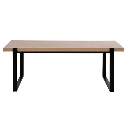 Coffee Table Shaben Hm9585.03 Mdf In Sonoma Tabletop-black Metal Base 120x60x46hcm.