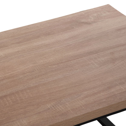 Coffee Table Shaben Hm9585.03 Mdf In Sonoma Tabletop-black Metal Base 120x60x46hcm.