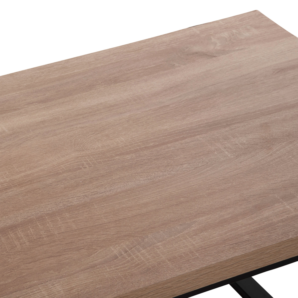 Coffee Table Shaben Mdf In Sonoma Tabletop-black Metal Base 120x60xH46cm