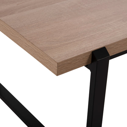 Coffee Table Shaben Hm9585.03 Mdf In Sonoma Tabletop-black Metal Base 120x60x46hcm.