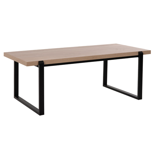 Coffee Table Shaben Hm9585.03 Mdf In Sonoma Tabletop-black Metal Base 120x60x46hcm.