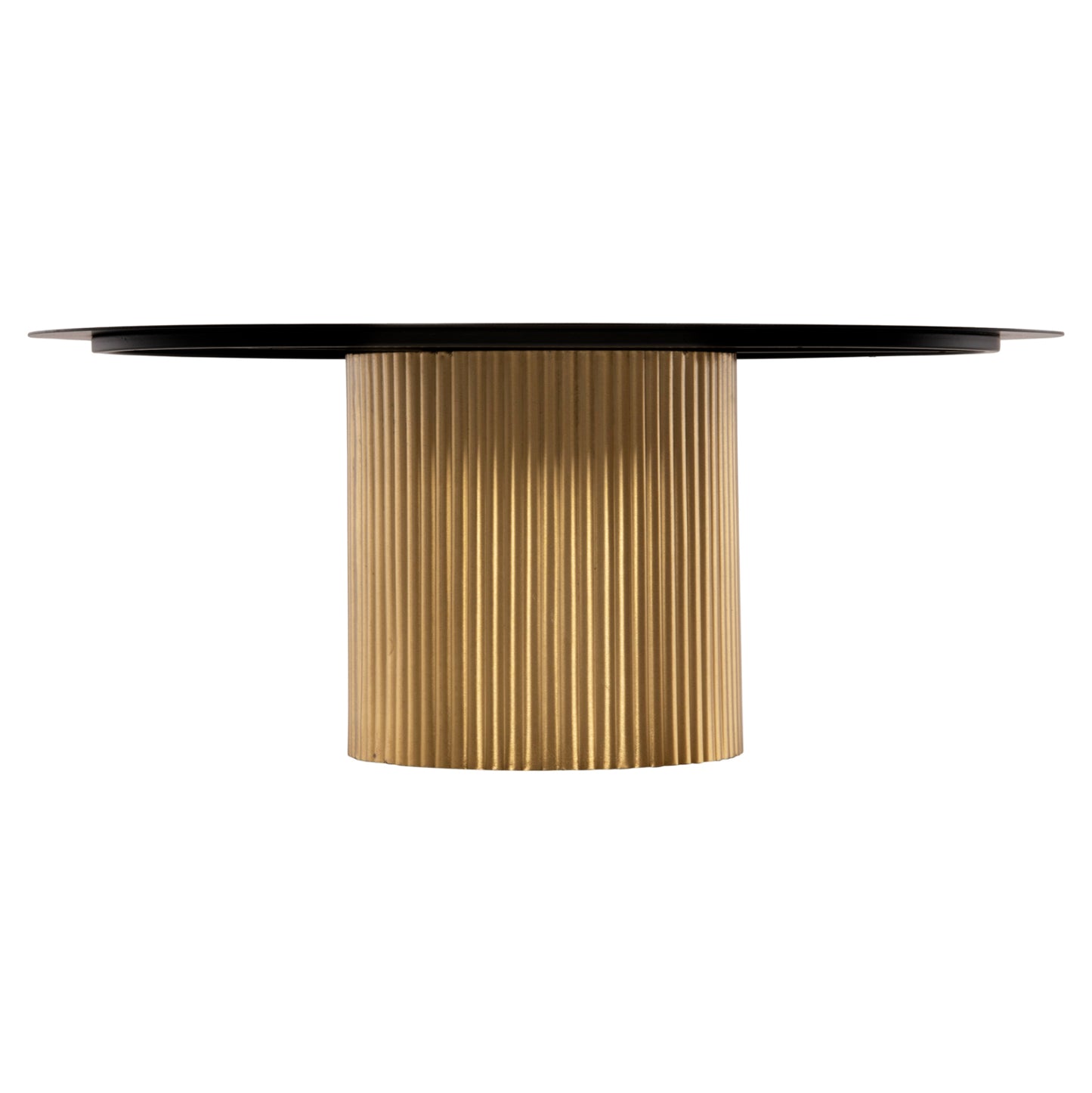 Coffee Table Clad Hm9674 Metal In Gold & Black Top Φ80x32h Cm.