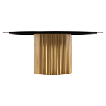 Coffee Table Clad Hm9674 Metal In Gold & Black Top Φ80x32h Cm.