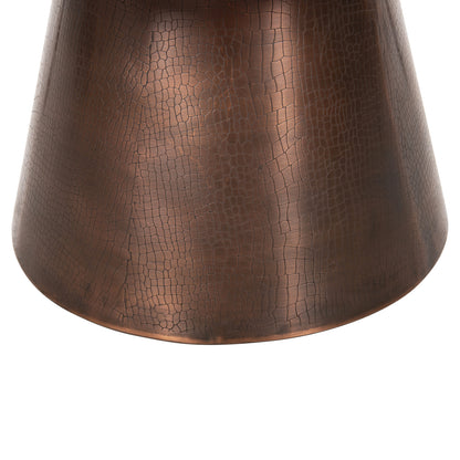 Coffee Table Foden Hm9721 White Marble Top And Antique Copper Color Metal Φ77x40hcm.