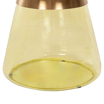 Coffee Table Scal Hm9724 Green Glass Base-metal Top In Gold Φ76x43,5hcm.